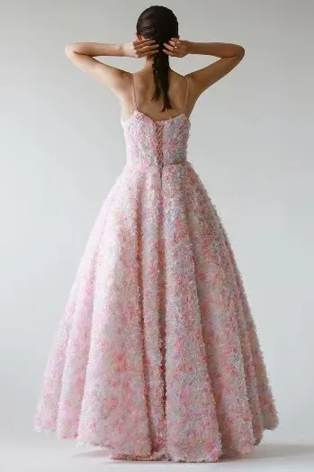 Customized Strapless Elegant Simple A-line Beauty Party Dress Flowers Square Collar Tulle Gowns Korea 드레스 Evening Dresses