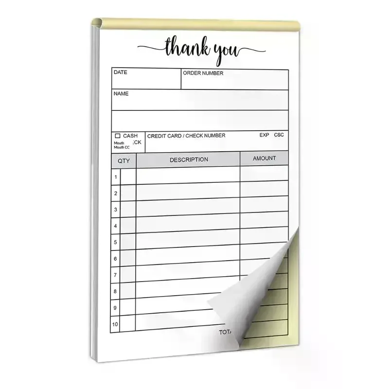 1/2/3Pcs Order Form 2-Part Carbonless Receipt Book Duplicate Sales Order Invoice Pad For Small Business SMB Use