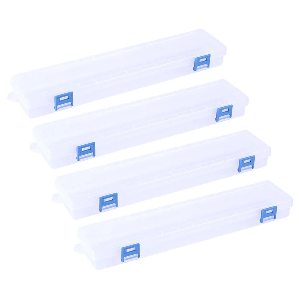 4 Pcs Paintbrush Storage Box Water Color Pens Case Clear Container Tool Decorative Boxes Handheld Organizer Plastic