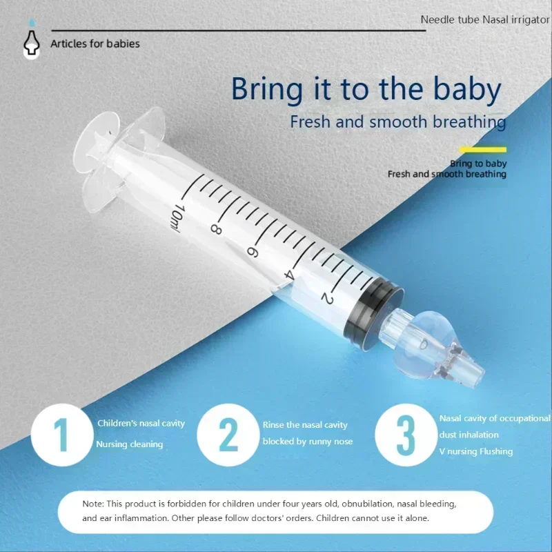 10ml Baby Nasal Care Syringe Nose Cleaner & Rhinitis Washer, Gentle Aspirator Irrigator for Children, Essential Home Health Tool