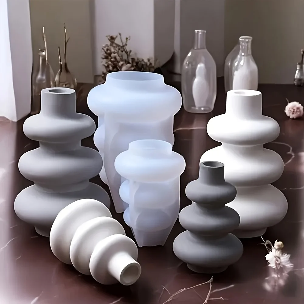 Nordische Spiral-Silikonform, DIY Gips-Harz-Vase, Heim-Kunstdekoration