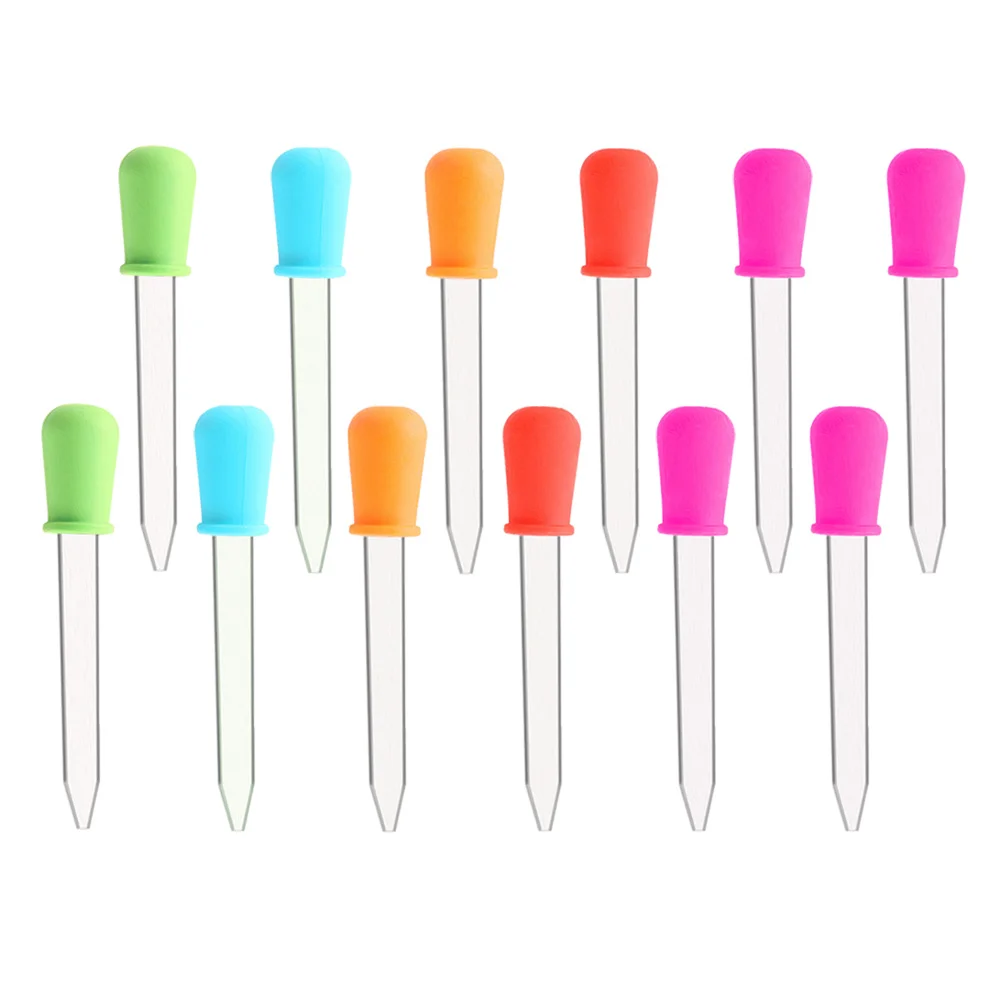 12pcs Silicone Droppers 5ml Clear Eye Dropper Pipettes with Bulb Tip for Kids Candy Mold Gummy Making Oil Industrial Spuit