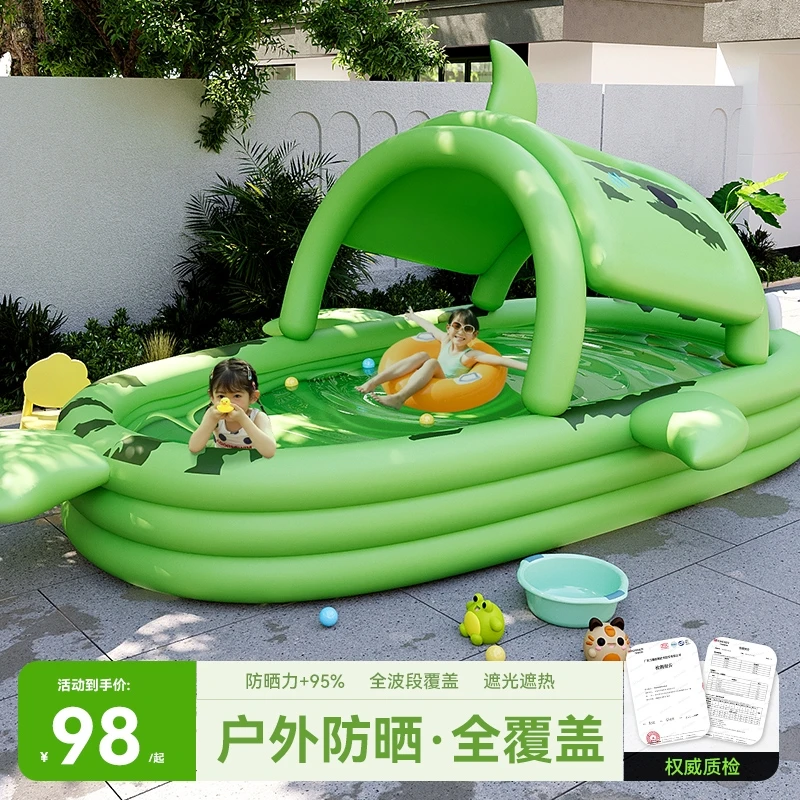 Shark Inflatable Swimming Pool, Children's Home Swimming Pool, Adult Outdoor Courtyard Sunshade, Baby Play Pool, Outdoor