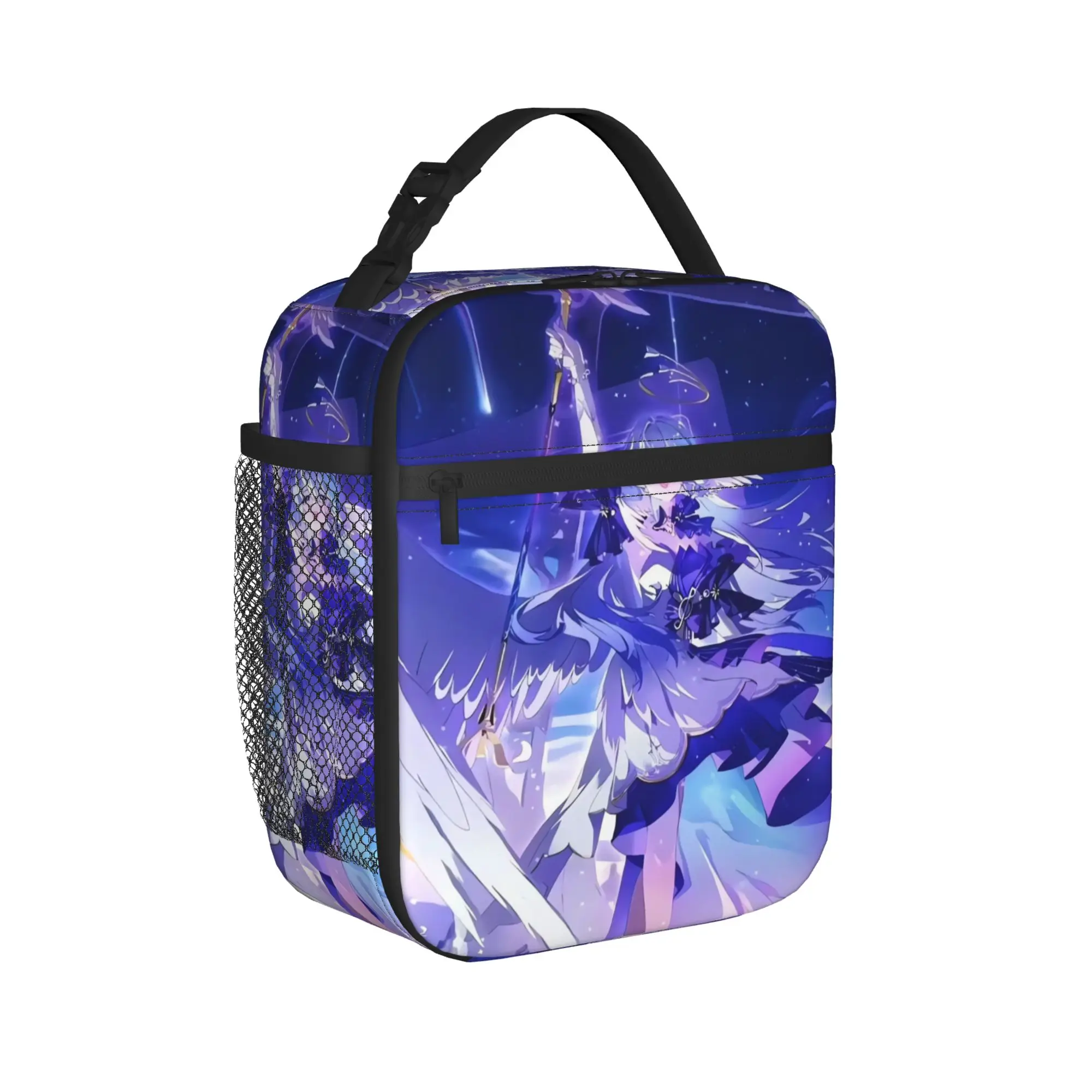 Genshin Impact Lunch Bag  Travel Lunch Box For Adult Casual Print Thermal Lunch Bags Oxford Portable Cooler Bag