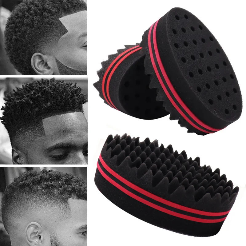 1 قطعة فرشاة شعر سحرية للرجال قفازات إسفنجية صالون الحلاقة تجديل التصميم الأفريقي شوكة مشط أسود تجعيد الشعر رغوة لصالون تصفيف الشعر أداة