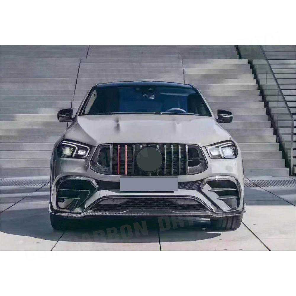 

Carbon Fiber Car Front Bumper Lip Spoiler Chin for Benz GLE Class W167 GLE63 AMG SUV 2021-2023 FRP Car Decoration Accessories
