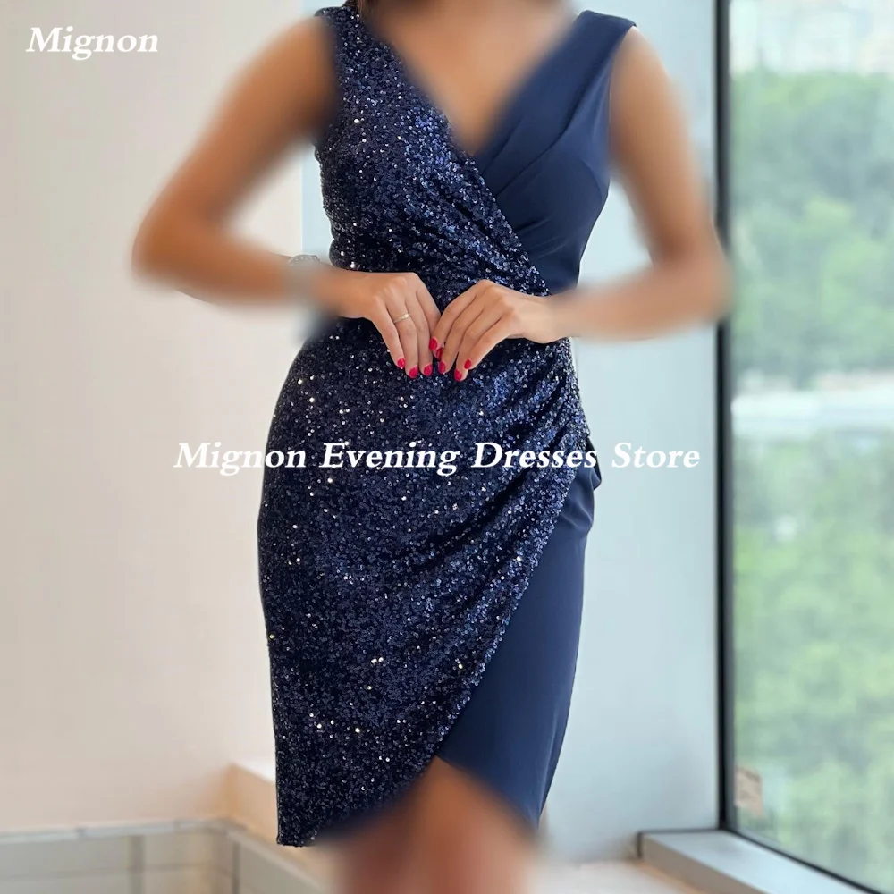 Mignon-vestido de fiesta de sirena para mujer, traje de satén con escote Corazón, lentejuelas, volantes, popular, hasta la rodilla, Formal, elegante, de noche, 2023