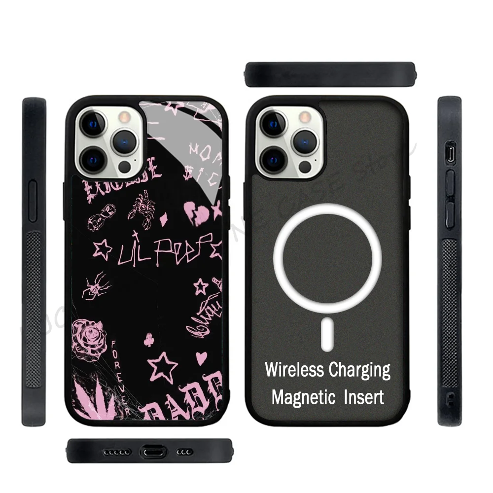 

Rapper Phone Case Strong Magnetic For IPhone 15 14 13 Pro Max 11 12 Mini L-Lil Peep For Magsafe