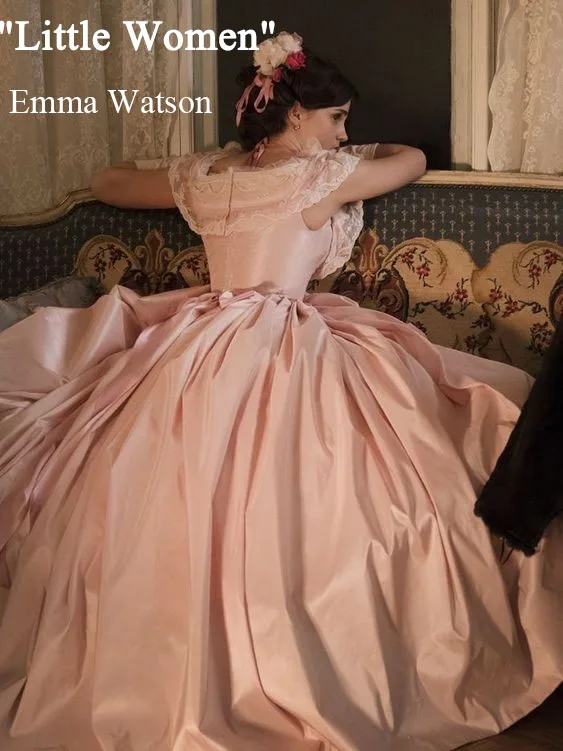 Cosplaydiy Little Women Victorian Fancy Dress Gown Medieval Queen Dress Emma Watson Civil War Southern Belle Loose Ball Gown