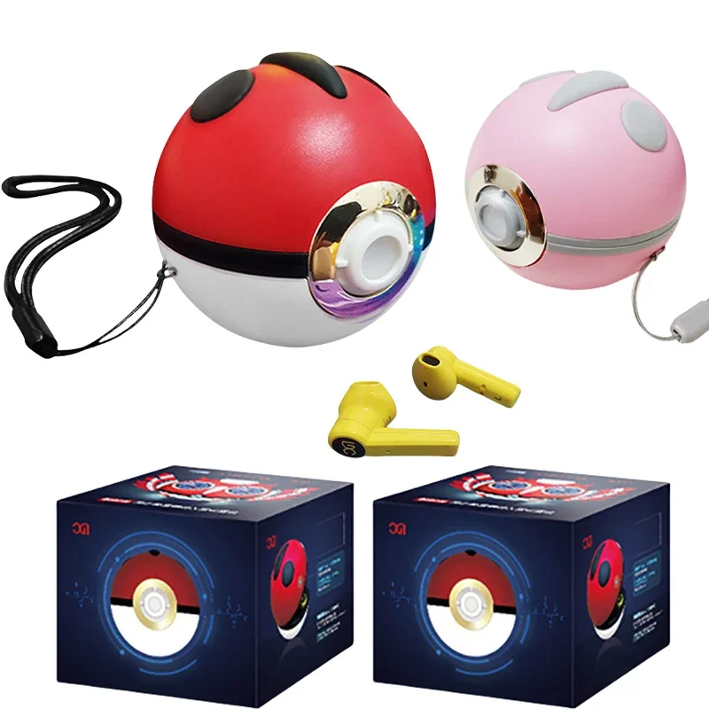 Pikachu Pokeball  Wireless Bluetooth Headset TWS Bluetooth 5.0 Earphones Sport Earbuds Smart Touch Music Headset for Smartphones