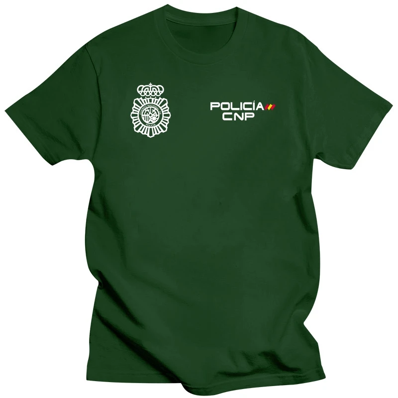 Camiseta UPR Oviedo Policia Nacional Española. 100% Algodón, De Alta Calidad, Casual Top