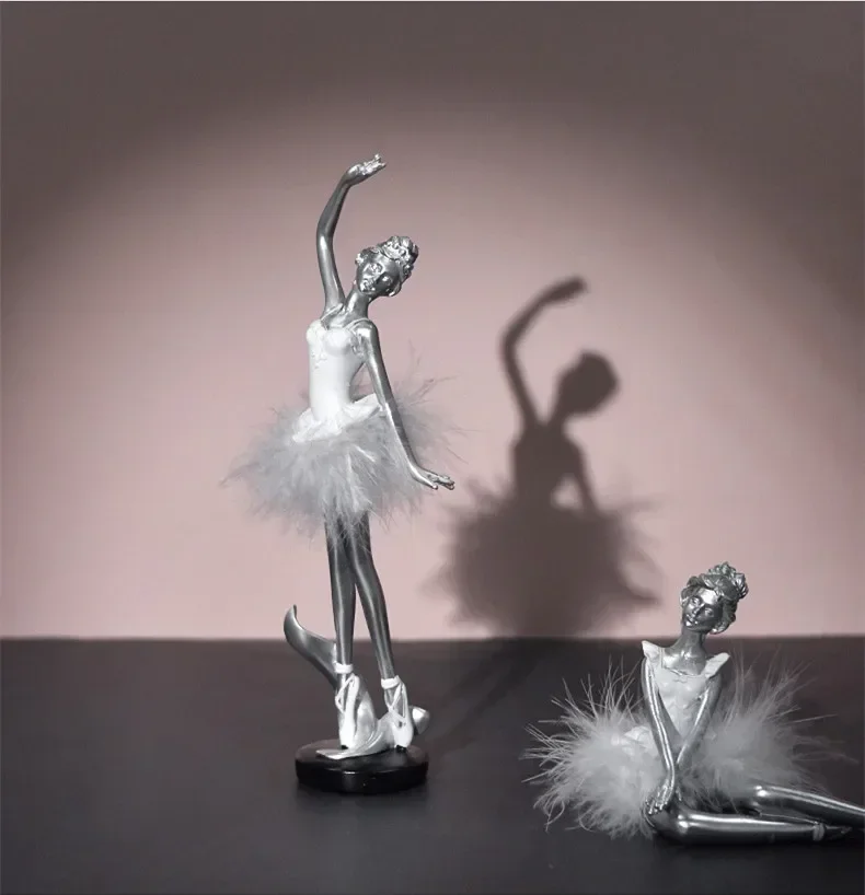 Scandinavische stijl Ballet Dans Ambachten Hars desktop model ornamenten Action figure standbeeld Collectie Home decor speelgoed Cadeau