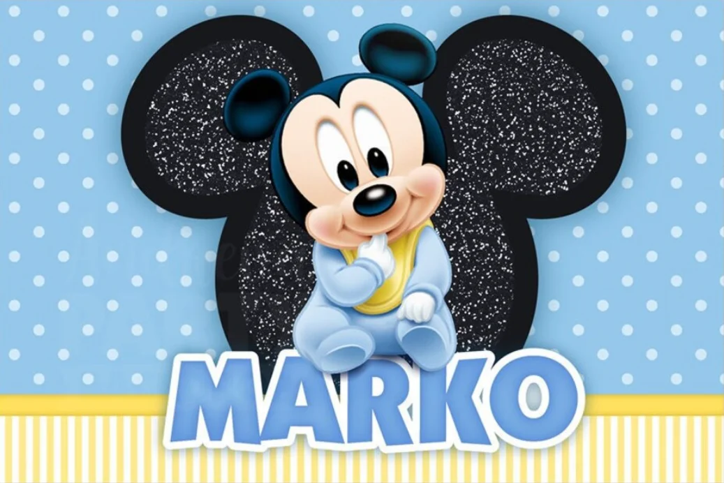 Disney Cartoon Mickey Minnie Mouse Donald Duck Happy Birthday Backgrounds Decors Vinyl Cloth Party Backdrops Baby Shower Banner