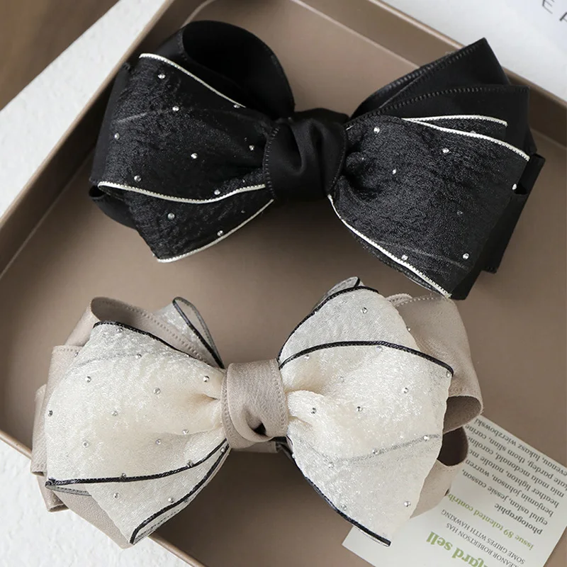 

1pc New double-sided bow, banana clip, vertical clip, ponytail clip, hair clip, fashionable and simple hair accessory headpiece
