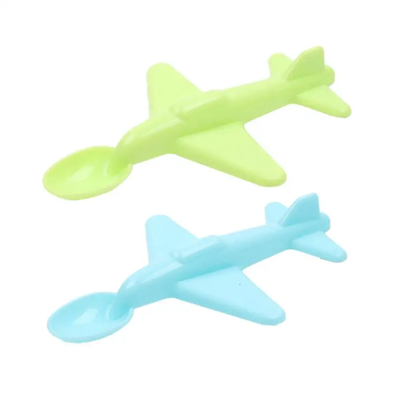 Spoons Baby Children Spoon Airplane Shape 2Pcs Safe Kids Cutlery Eco-Friendly Flatware For Home School Indoor Outdoor Preschool