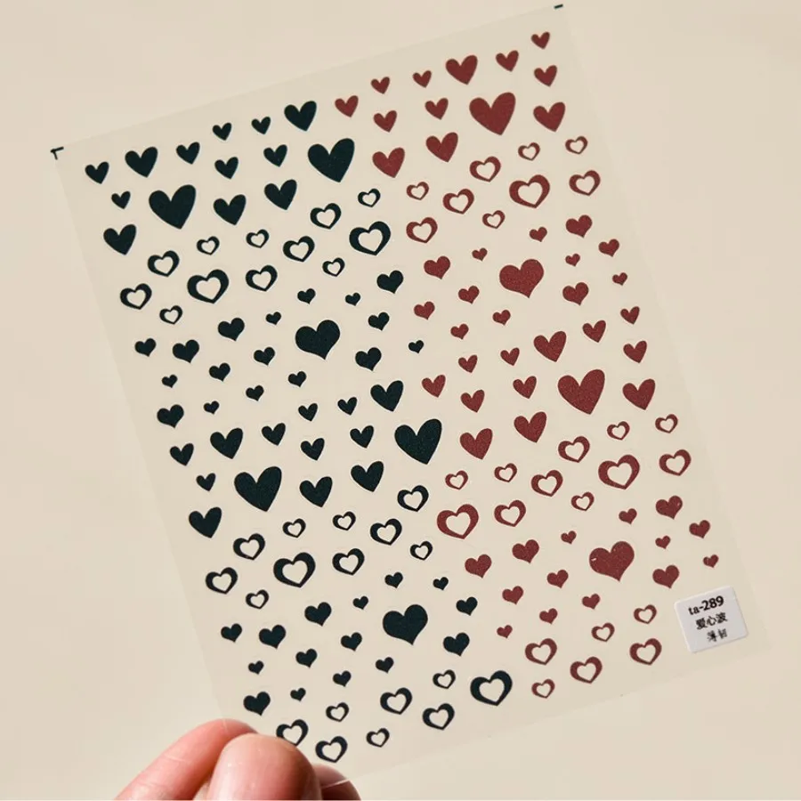 ملصقات فنية للأظافر بتصميم بوكر أنيق 5D ، كتل زهر البرقوق Kawaii Love ، زخارف أظافر ذاتية اللصق ، شارات منزلقة ، تصنعها بنفسك ، 1 * * #5