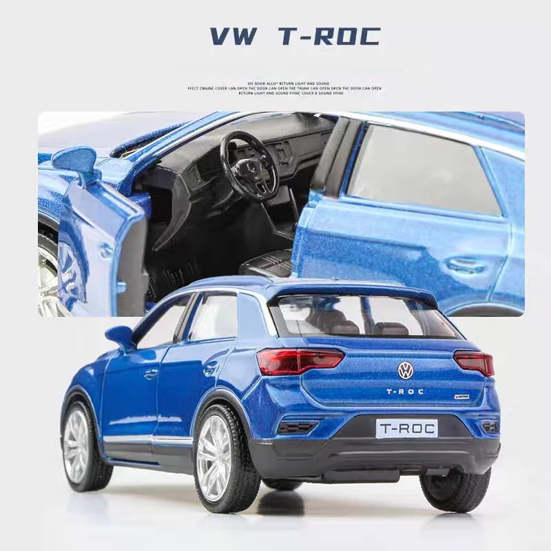 Volkswagen T-ROC City SUV Simulatie Diecast & Toy Vehicle Pull Back Auto RMZ city 1:36 Legering Collectie Model Cadeaus voor kinderen