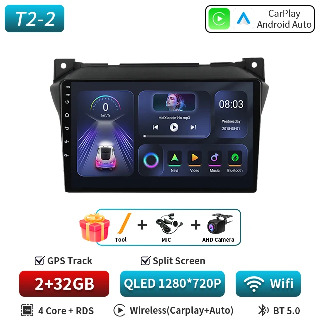 Autoradio Voor SUZUKI Alto Nissan Pixo 2009-2017 GPS Navigatie Android Auto Stereo Multimedia Speler Audio Head Unit 5G 2 DIN