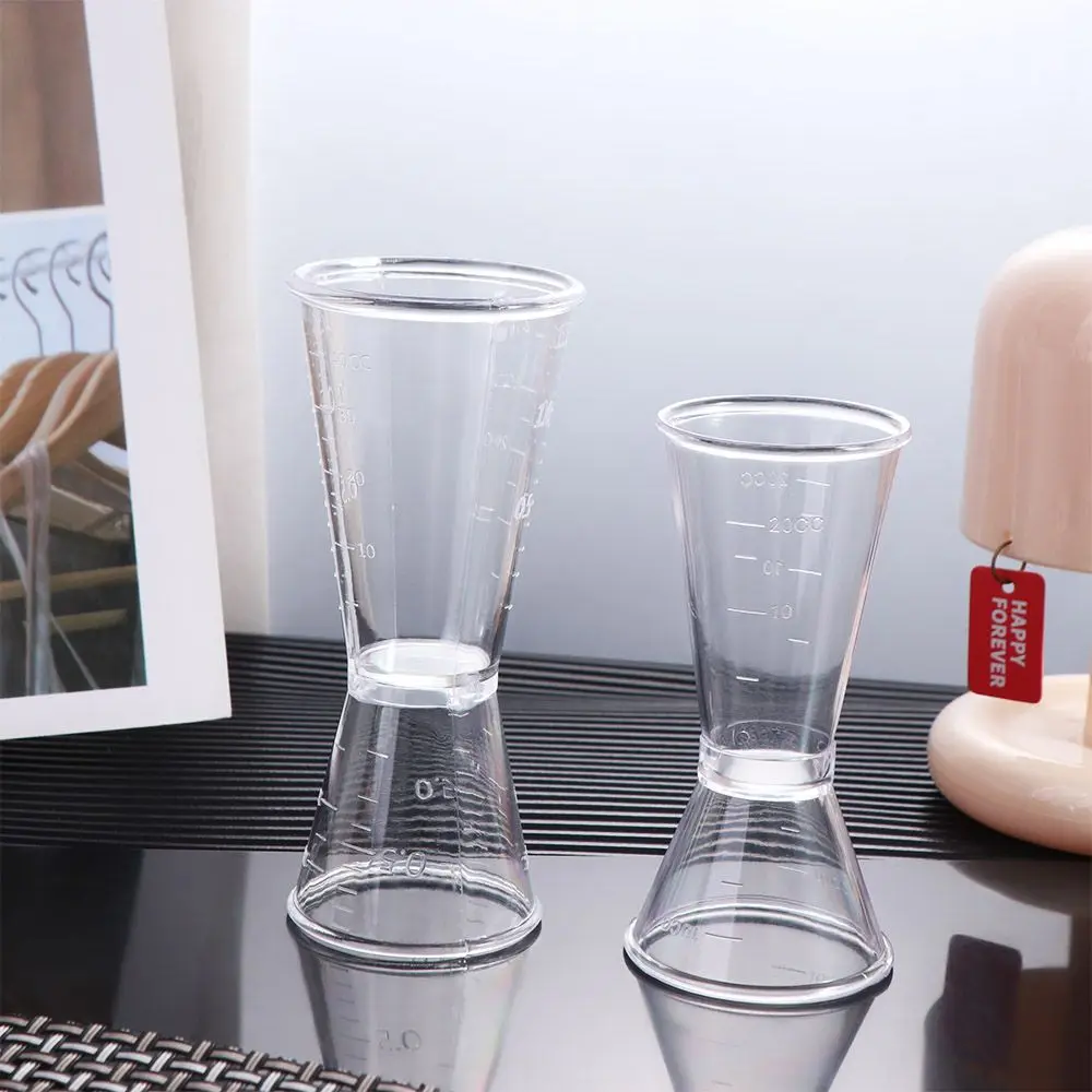Double-headed Resin Cocktail Measure Cup with Scale 10-20ml/20-40ml Ounce Measuring Cup Transparent Cocktail Jigger