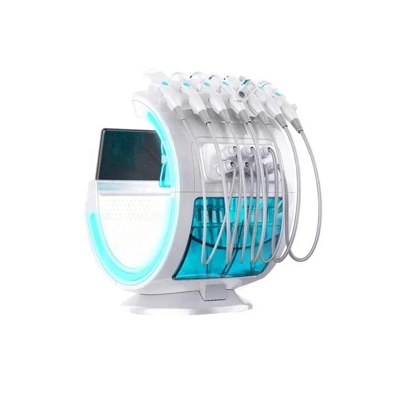 Máquina Facial inteligente de oxígeno, dispositivo 7 en 1, dermoabrasión RF Aqua, Hydro Skin, azul hielo, 2024