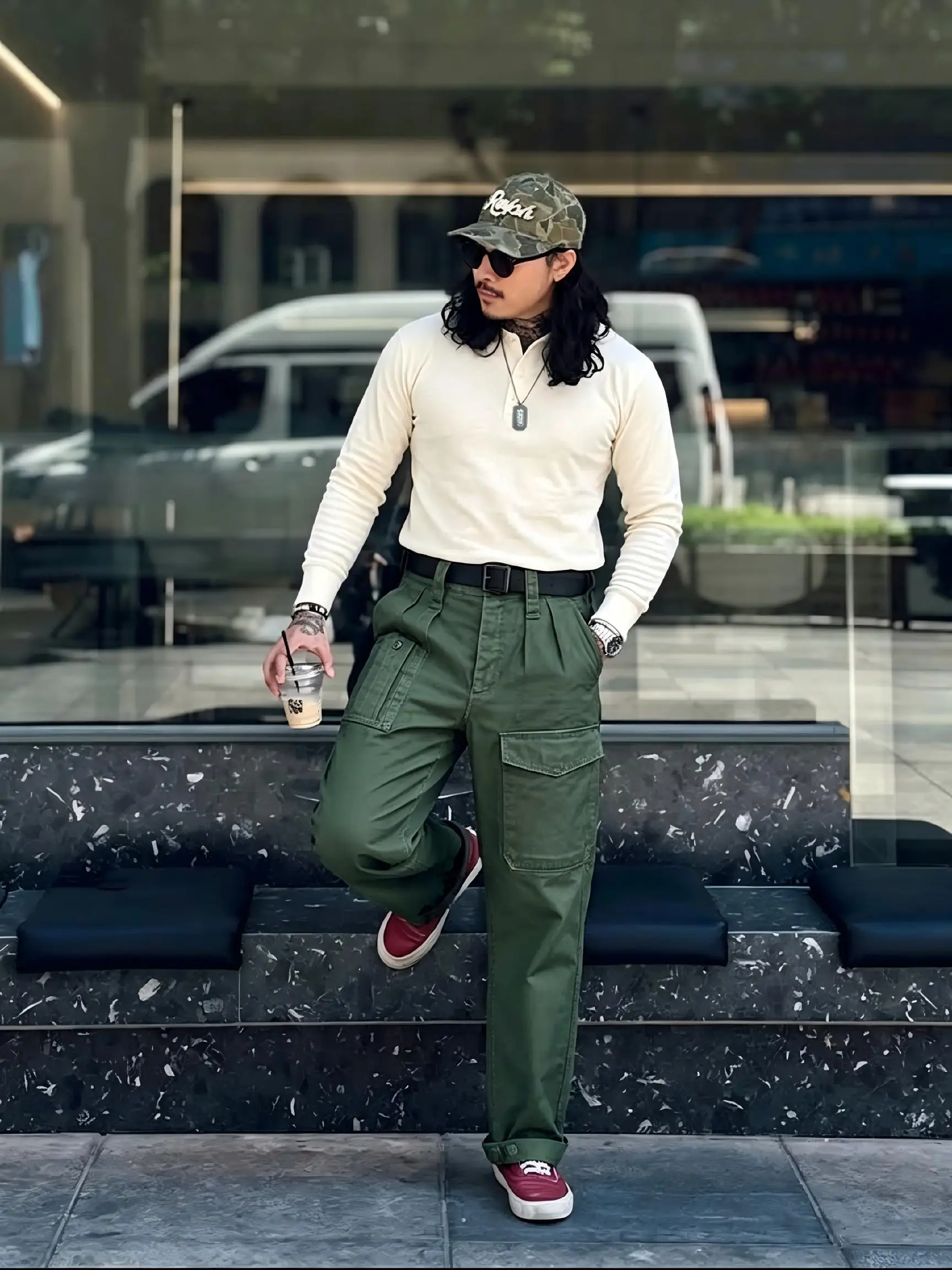 SauceZhan P37  Utility Fatigue Pants Military PANTS Classic Cargo Olive Mens Baker Pants Satin Cotton Straight Fit For Autumn