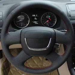 Customize DIY Microfiber Leather Car Steering Wheel Cover For Skoda Octavia Superb 2012 Fabia Skoda Octavia a5 Car Accessories