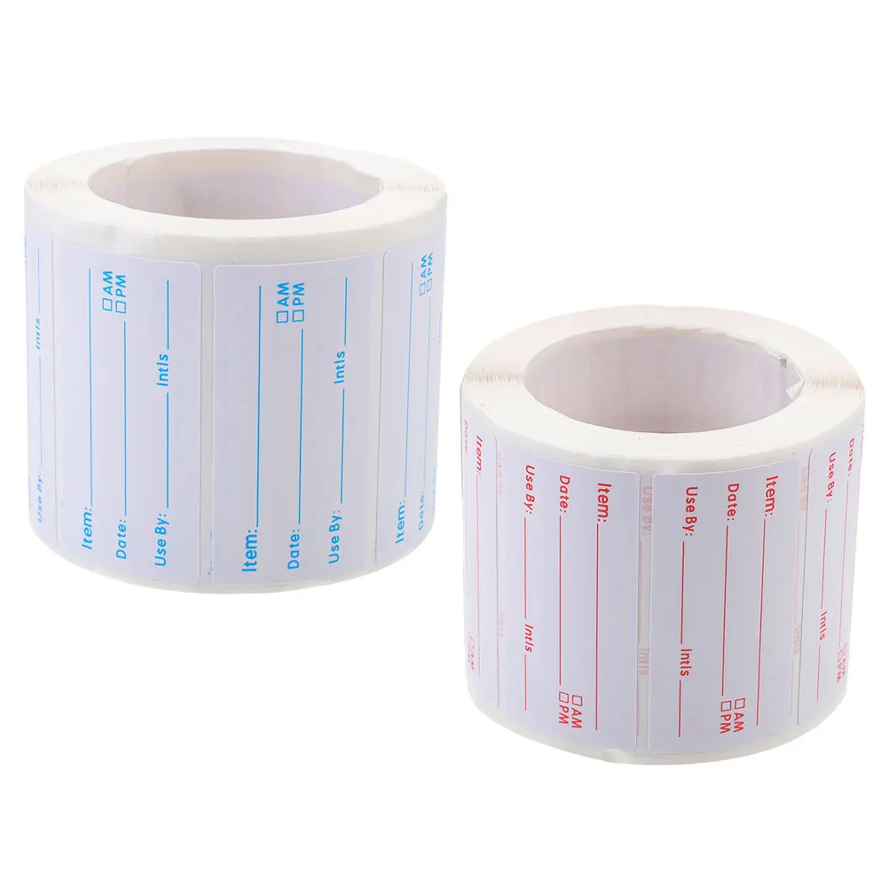 2 Rolls Rotating Food Label Stickers Writable Removable for Freezer and Reusable Containers Food Labels