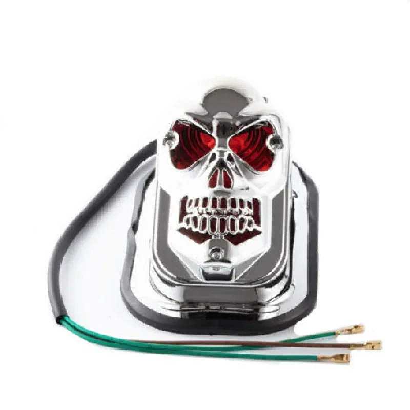 إشارة ضوء ذيل الفرامل الخلفية الشاملة ، قطع غيار الدراجات النارية ، مصباح التوقف ، ضوء الذيل ، مقهى المتسابق ، المدرسة القديمة ، بوبر ، المروحية ، الجمجمة #4