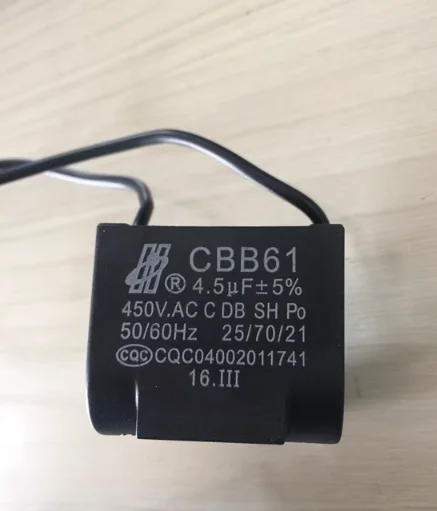 

5Pcs/Lot CBB61+-5% 4.5uF 450V/AC CBB Capacitors The Fan Start Capacitor Motor Start Capacitor