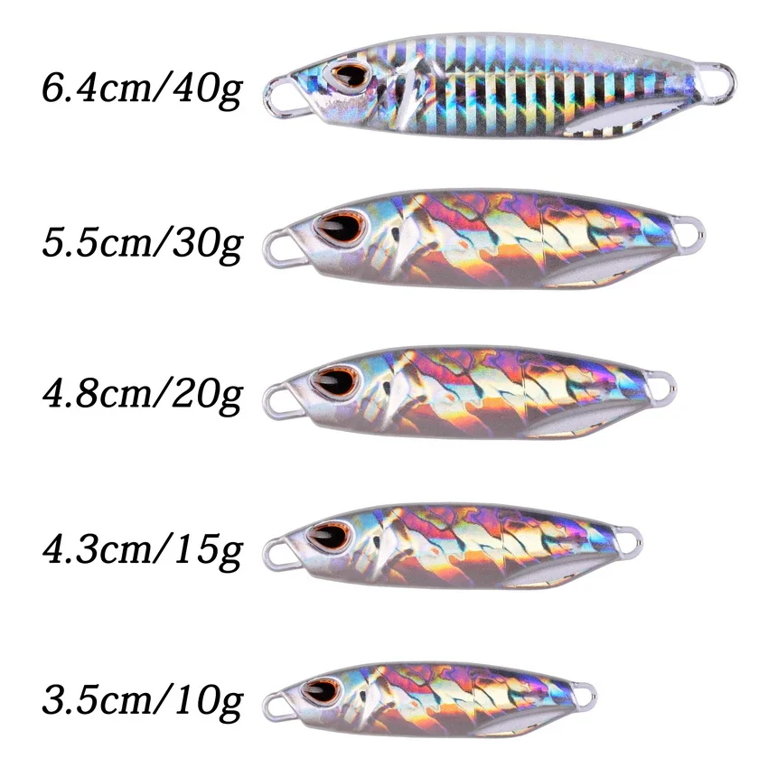 Metal Jig Fishing Lure Weights 10g-40g Trolling Hard Bait Bass Fishing Bait Tackle Trout Tuna Jigging Lure Jigs Saltwater Lures