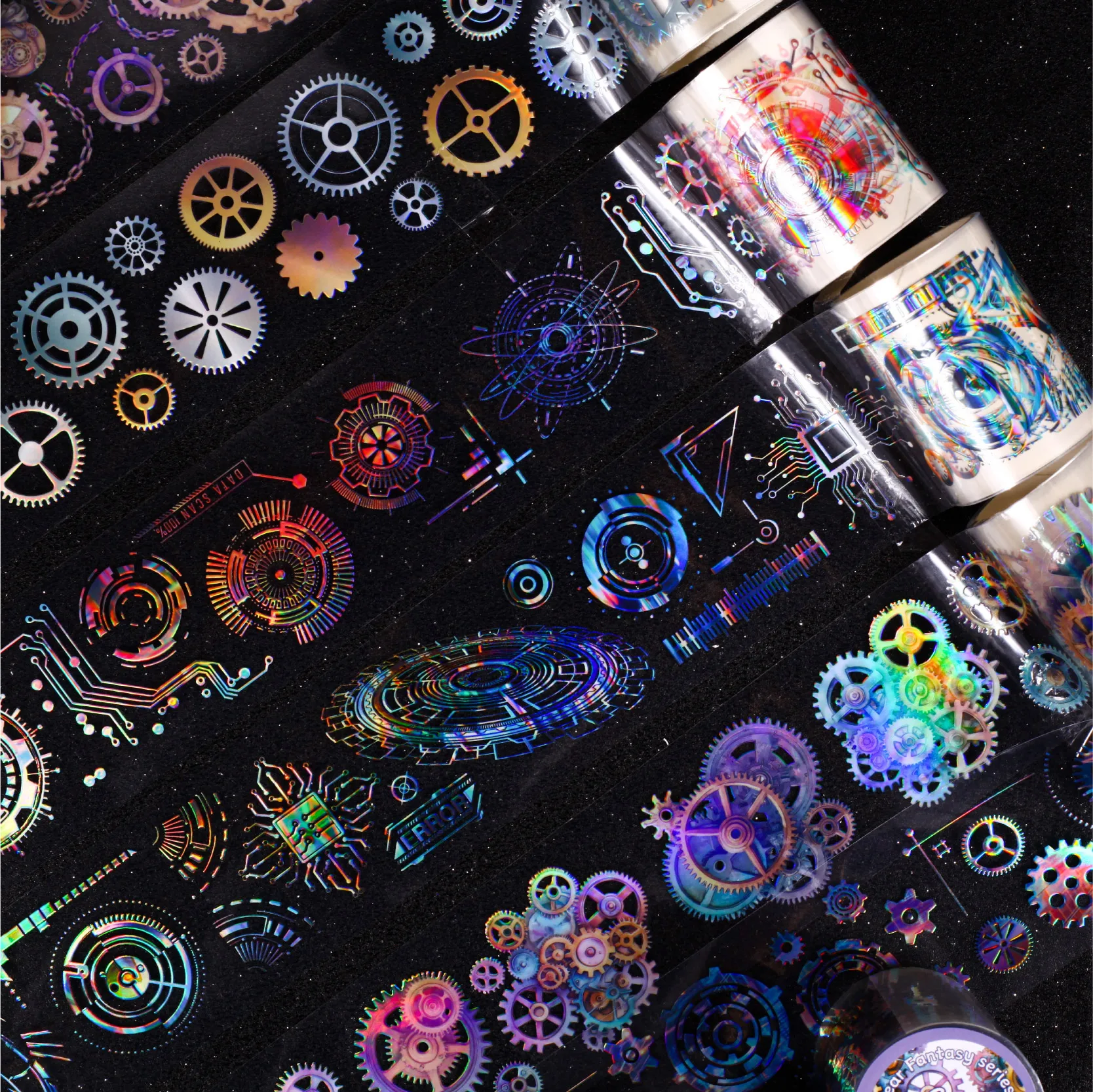 6 عبوات/مجموعة من سلسلة Gear Fantasia شريط ورقي مزخرف لطيف وجميل