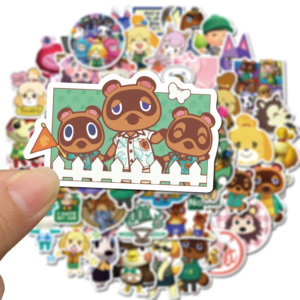 50Pcs Classic Game Animal Crossing: New Horizons Stickers Cute Cartoon Graffiti Sticker Decals for Suitcase Diary Bike