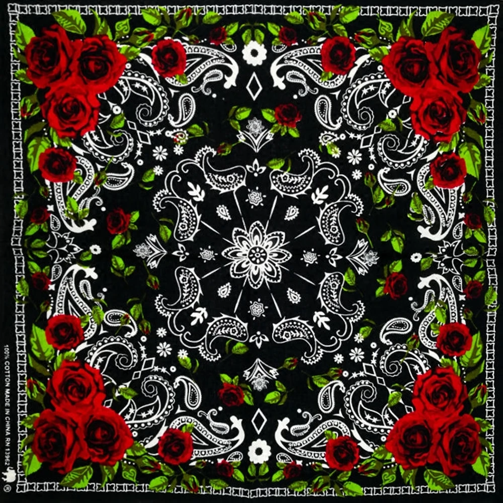 New Paisley Printed Kerchief Neckerchief Hip Hop Headwear/Hair Bandanas Foulard Square Scarf for Women/Men/Boys/Girls