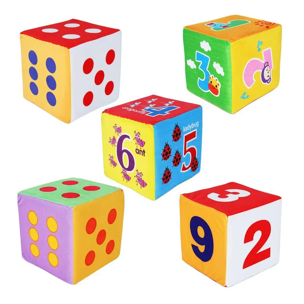 Educational Plush Giant Foam Dice Toy Puzzle Block Learning Supplies for Infant Classroom Activity view 3
