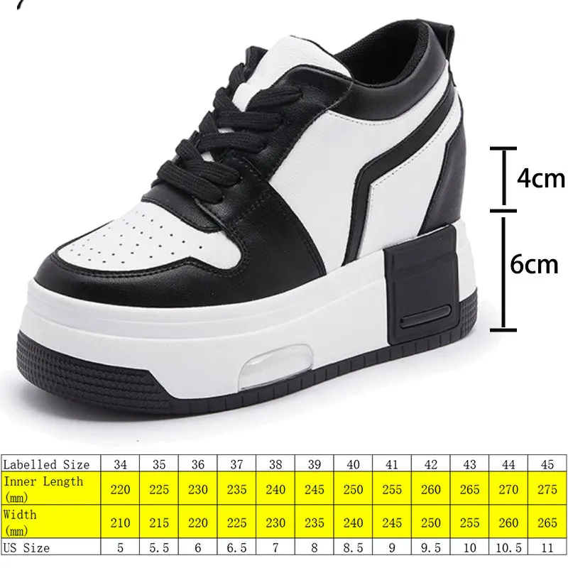 Fujin 10cm Cow Genuine Leather Women Wedge Shoes Platform Sneakers High Heel Autumn Spring Casual High Brand Chunk Sneaker Shoes