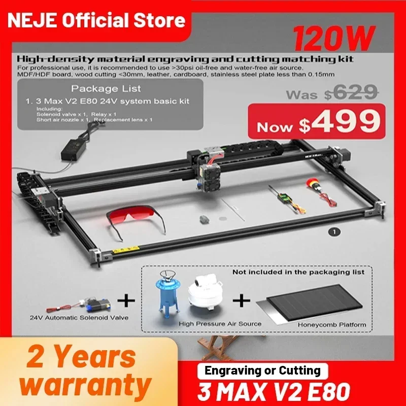 

NEJE Max 3 V2 E80/E40 Engraving Cutting Machine DIY Engarver Cutter High-Efficiency Pulse Energy