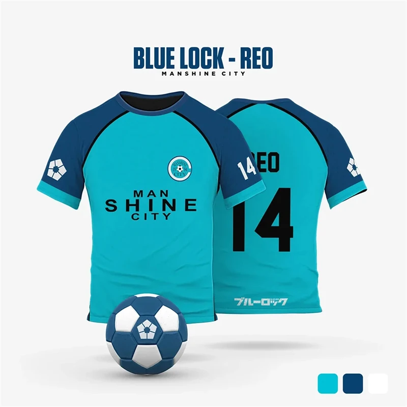 Blue Lock Manshine City Cartoon Anime Cosplay Men Jersey Summer Short Sleeve  Tee Custom Name Number Tops 2025 Women T-shirt image 4