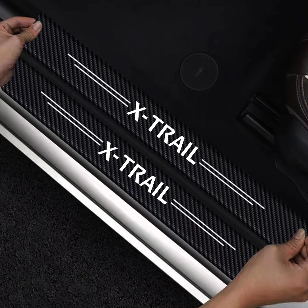 Car Door Sill Carbon Fiber Sticker Threshold Side Anti Scratch Tape Waterproof Decal for Nissan X-trail Car Styling