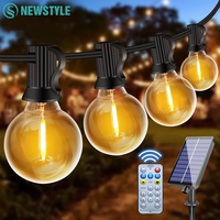 G40 Solar Outdoor String Lights 8 Light Modes Remote Control Waterproof Solar USB Charge Garland String lights for Garden Decor