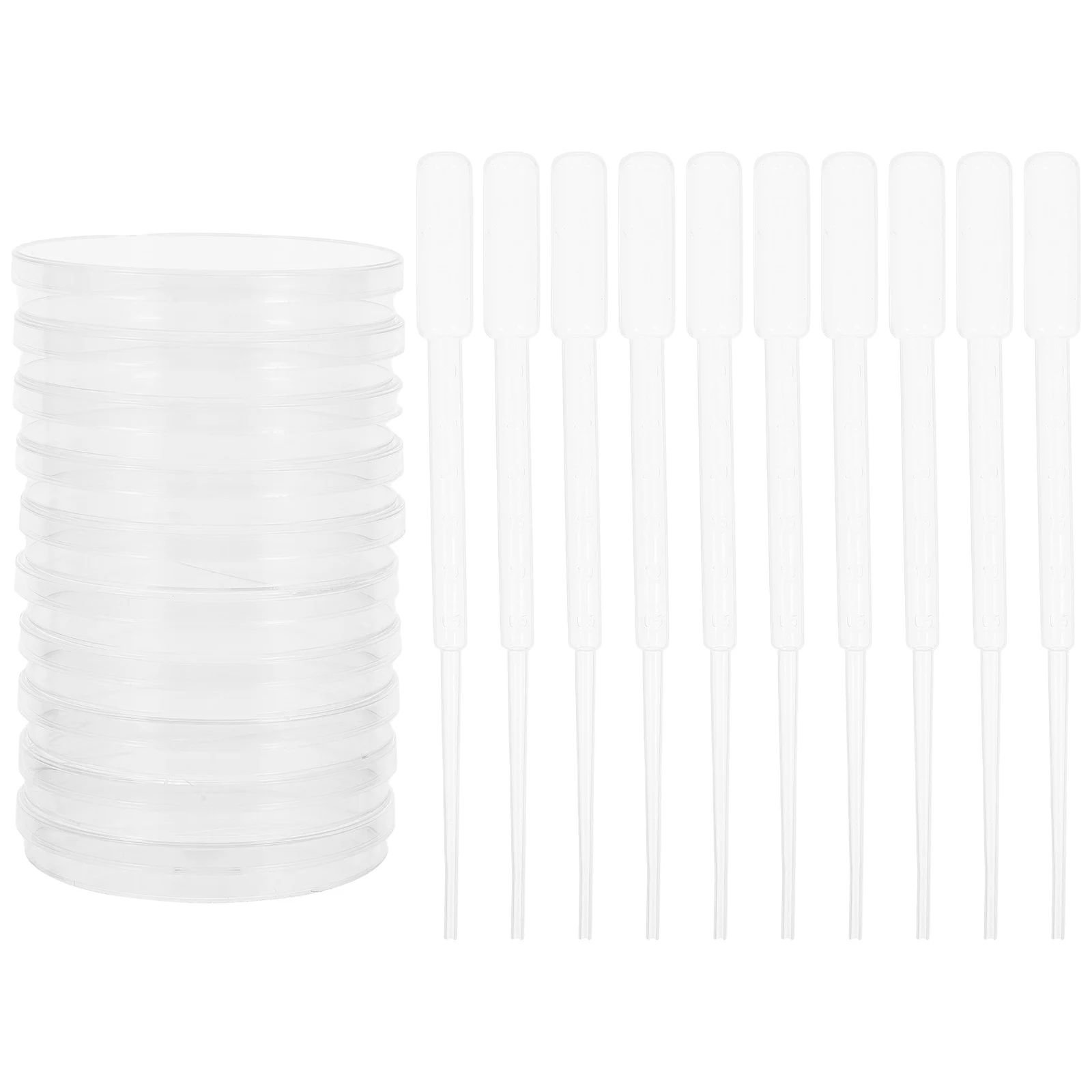 

1 Set Clear Plastic Petri Dishes with Lids and Pipettes Cell Culture Dish for Laboratory Experiments School Science Projects Acc