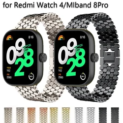 22Mm Roestvrijstalen Band Voor Redmi Horloge 4 Band Polsband Voor Xiaomi Horloge 8 Pro Miband Verstelbare Metalen Armband Correas