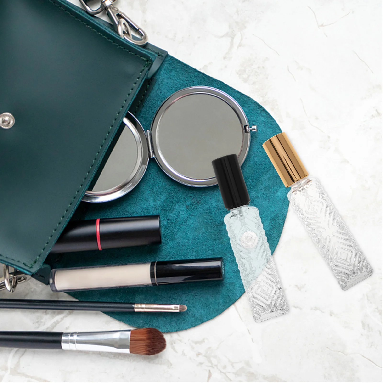 

4Pcs Portable Glass Spray Bottles Mini Refillable Perfume Atomizer 12Ml Fine Mist Small Empty Sample Travel Container Essential