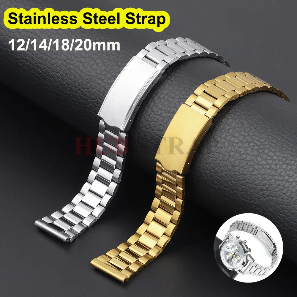 12mm 14mm 18mm 20mm Edelstahl elastisches Stretchband Metall Expansion Silber Gold Uhrenarmband Armband Armband mit Werkzeug