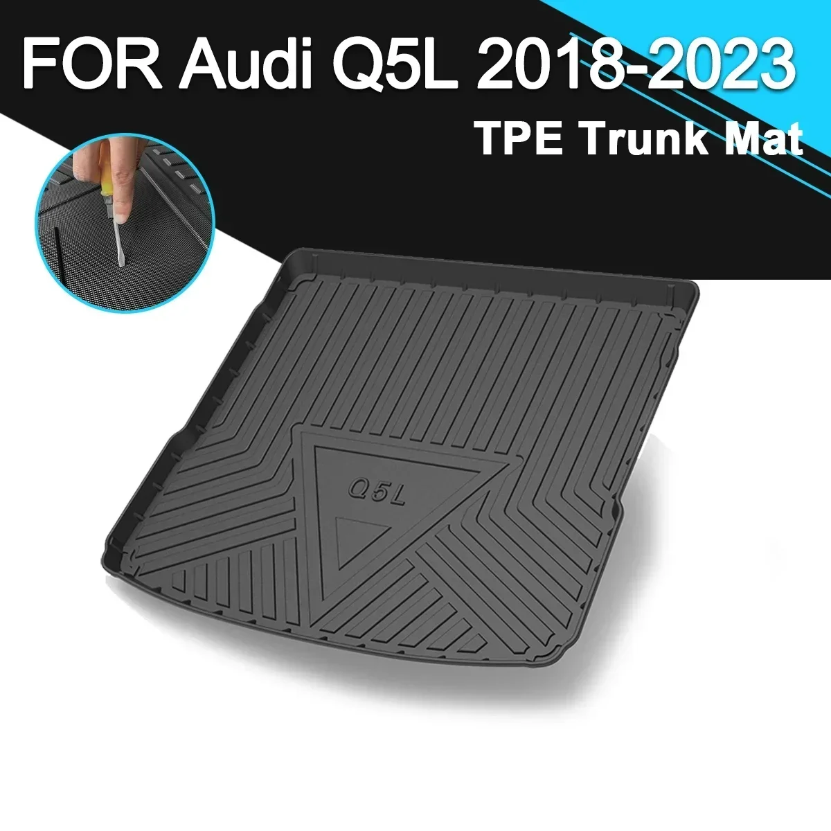 

Car Rear Trunk Cover Mat TPE Waterproof Non-Slip Rubber Cargo Liner Auto Accessories For Audi Q5L 2018-2023