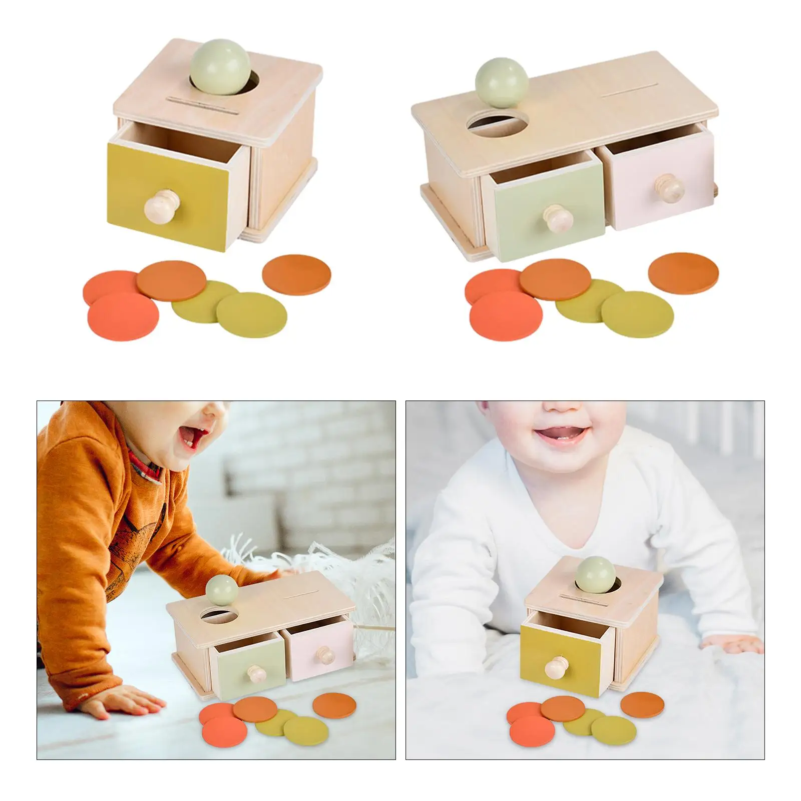 Caja de caída de bolas, regalos del Día de San Valentín para niños, juguete cognitivo de Color, objeto de aprendizaje temprano, caja de permanencia, juguetes Montessori para niño