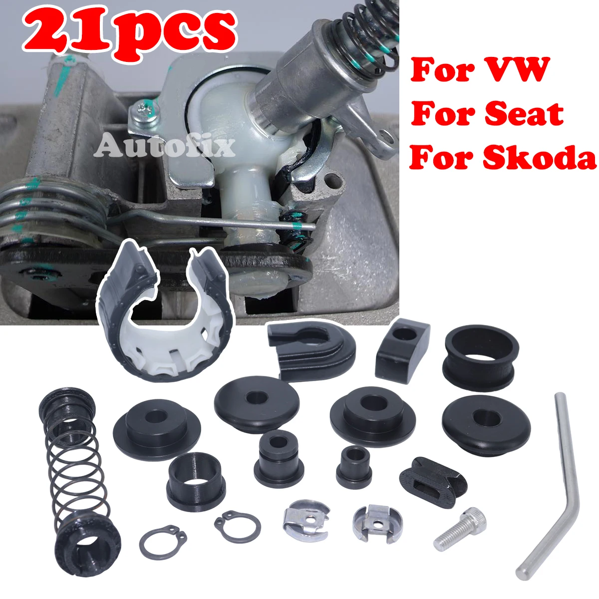 

21PC Upgrade Bushing Repair Set For VW New Beetle Golf MK4 Seat Leon 1M MT Gearbox Enhance Shifter Lever Adjuster Overhaul Kit