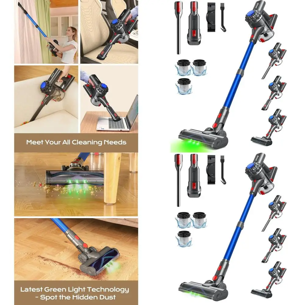 

Wireless 450W 40kPa Home Vacuum Cleaner, Lightweight 45-Minute Stick Model with Greenlight Tech, Suitable for Carpets, Pet Hair,