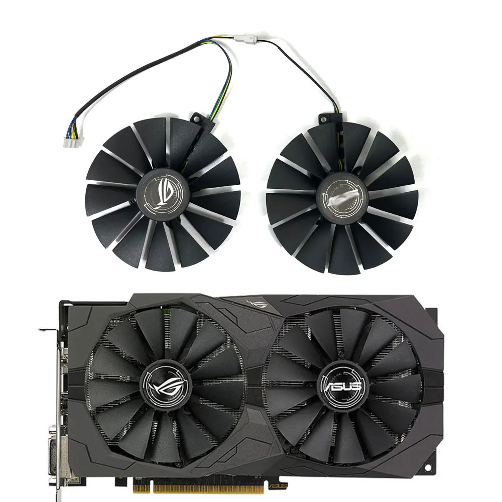 2x T129215SM FDC10M12S9-C RX580 95mm Gpu Fan Voor Asus Strix Rx 470 580 570 Gtx 1050Ti 1070Ti 1080Ti Graphics Cooling Fan