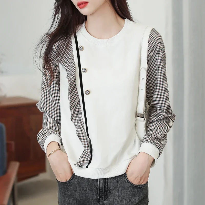 

Women's Vintage Long Sleeve Graphic Sweatshirt, Crewneck Top, Sweat Shirt, Streetwear