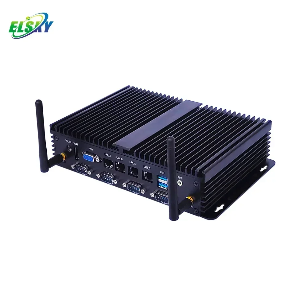 ELSKY industrial pc SPC450 with CPU Haswell-U 4th gen CORE i3 4010U 6*COM RS232/RS422/RS485 optional VGA HD_MI support 4K